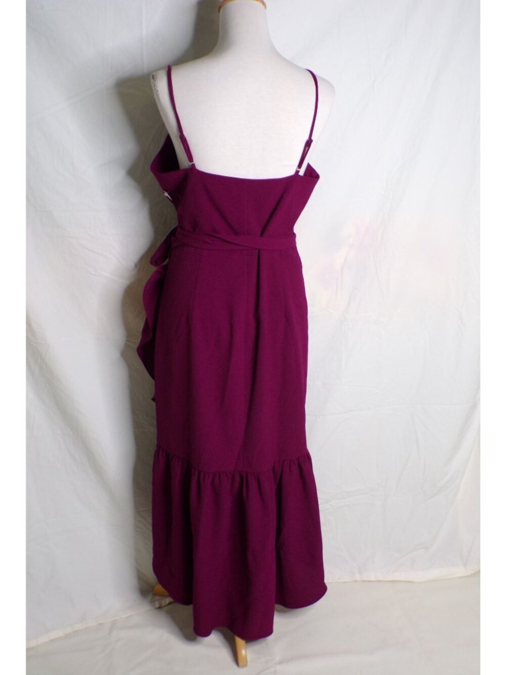 🆕DRESS THE POPULATION Delphine Wrap Dress Magenta Large 8-10 - Picture 10 of 12